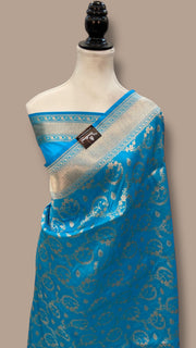 Pure Katan Silk Banarasi Handloom Saree - All Over Jaal Work - The Handlooms
