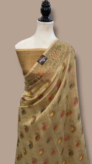 Moonga Georgette Handloom Banarasi Saree - The Handlooms