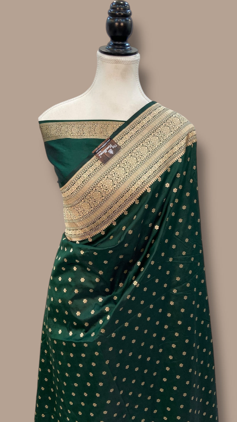 Pure Katan Silk Banarasi Handloom Saree - All over Jaal work - The Handlooms