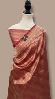 Regal Pure Katan Silk Banarasi Saree – Handwoven Tanchui Brocade - The Handlooms