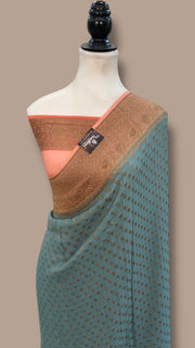 Pure Khaddi Georgette Handloom Banarasi Saree - The Handlooms