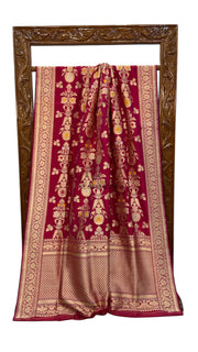 Pure Katan Silk Banarasi Handloom Saree - All over kadiyal Jaal work - The Handlooms