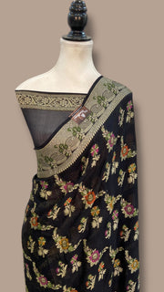 Pure Chiffon Khaddi Banarasi Saree - The Handlooms