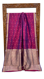 Pure Katan Silk Reshmi Zari Banarasi Handloom Saree - The Handlooms