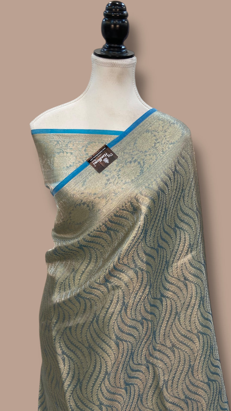 Pure Kora Tissue Tanchui Handloom Banarasi Saree - The Handlooms