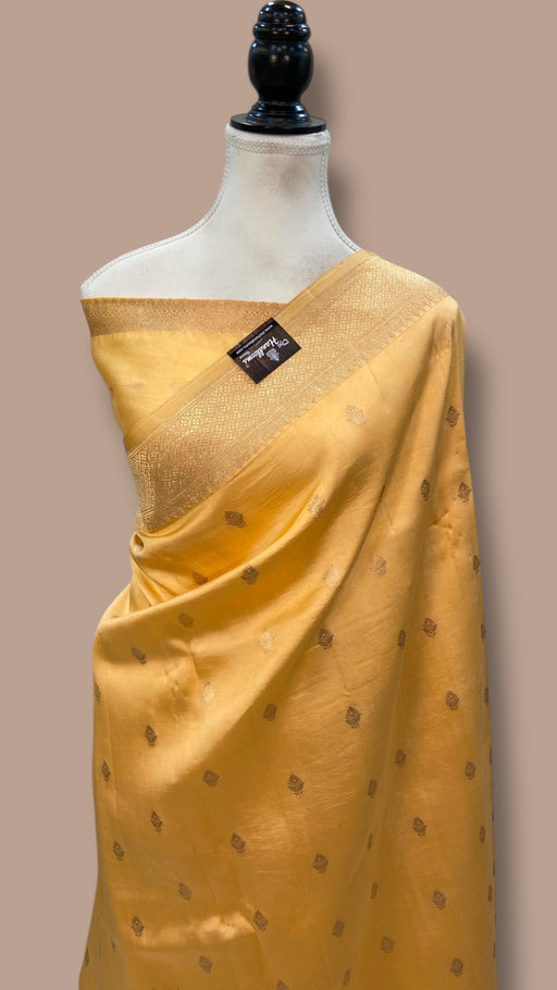 Pure Katan Silk Banarasi Handloom Saree - All over Kadua motifs - The Handlooms