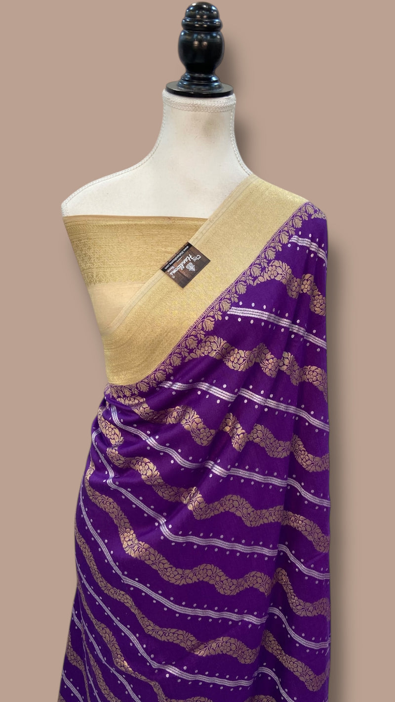Moonga Georgette Handloom Banarasi Saree - The Handlooms