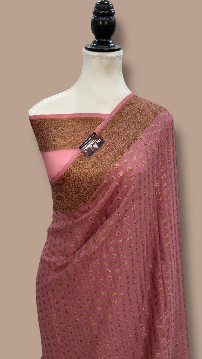 Pure Chiffon Khaddi Banarasi Saree - The Handlooms