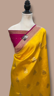 Pure Katan Silk Banarasi Handloom Saree - All over Kadua motifs - The Handlooms