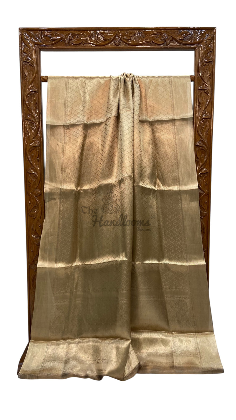 Pure Kora Tissue Tanchui Handloom Banarasi Saree - The Handlooms