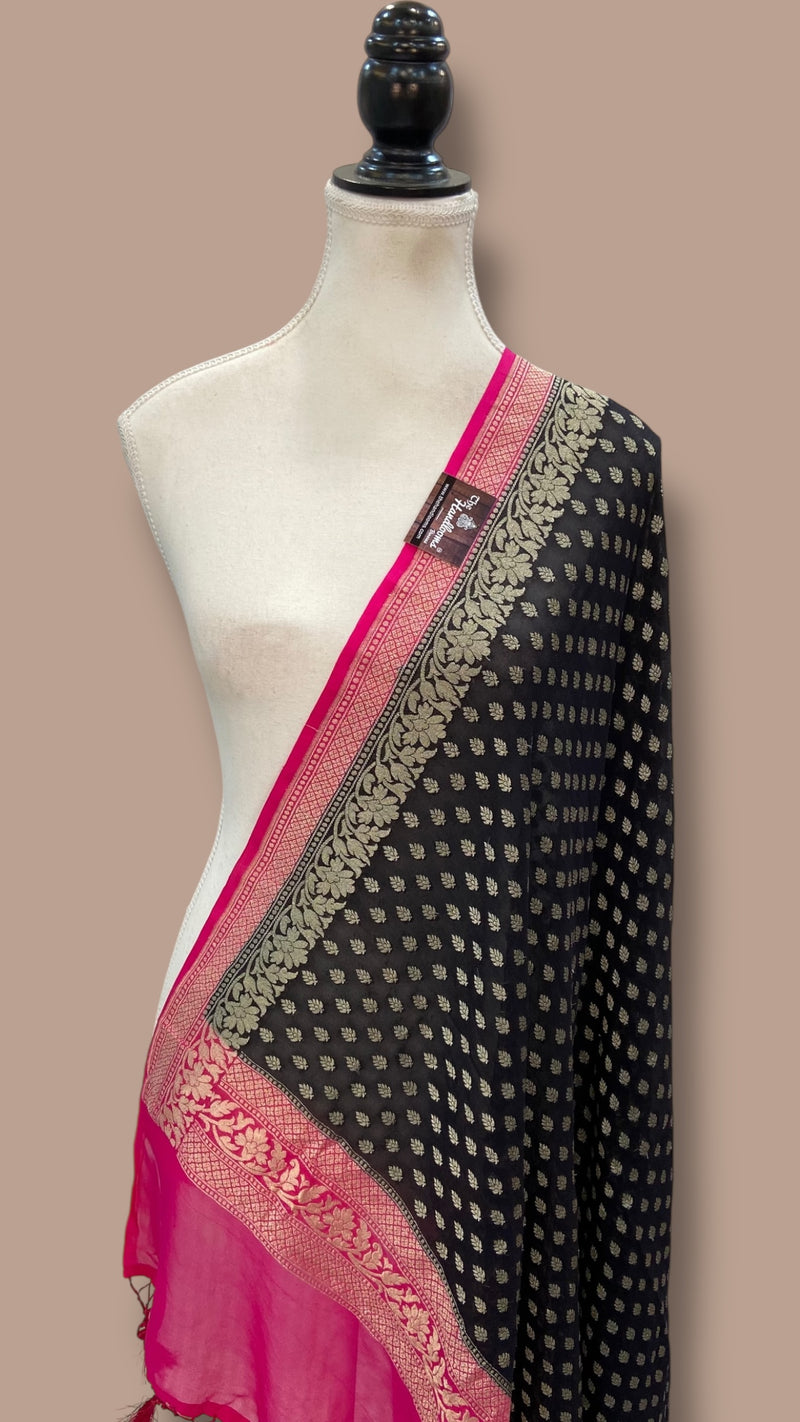 Pure Khaddi Georgette Handloom Dupatta - The Handlooms