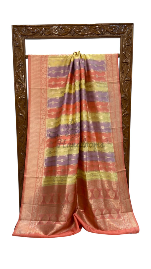 Multicolor Pure Chiniya Khaddi Handloom Banarasi Saree - The Handlooms
