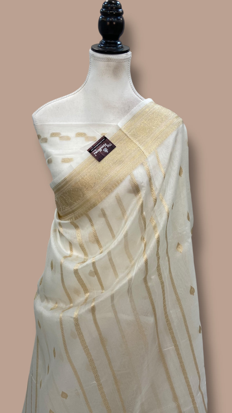Pure Kora Handloom Banarasi Saree - The Handlooms