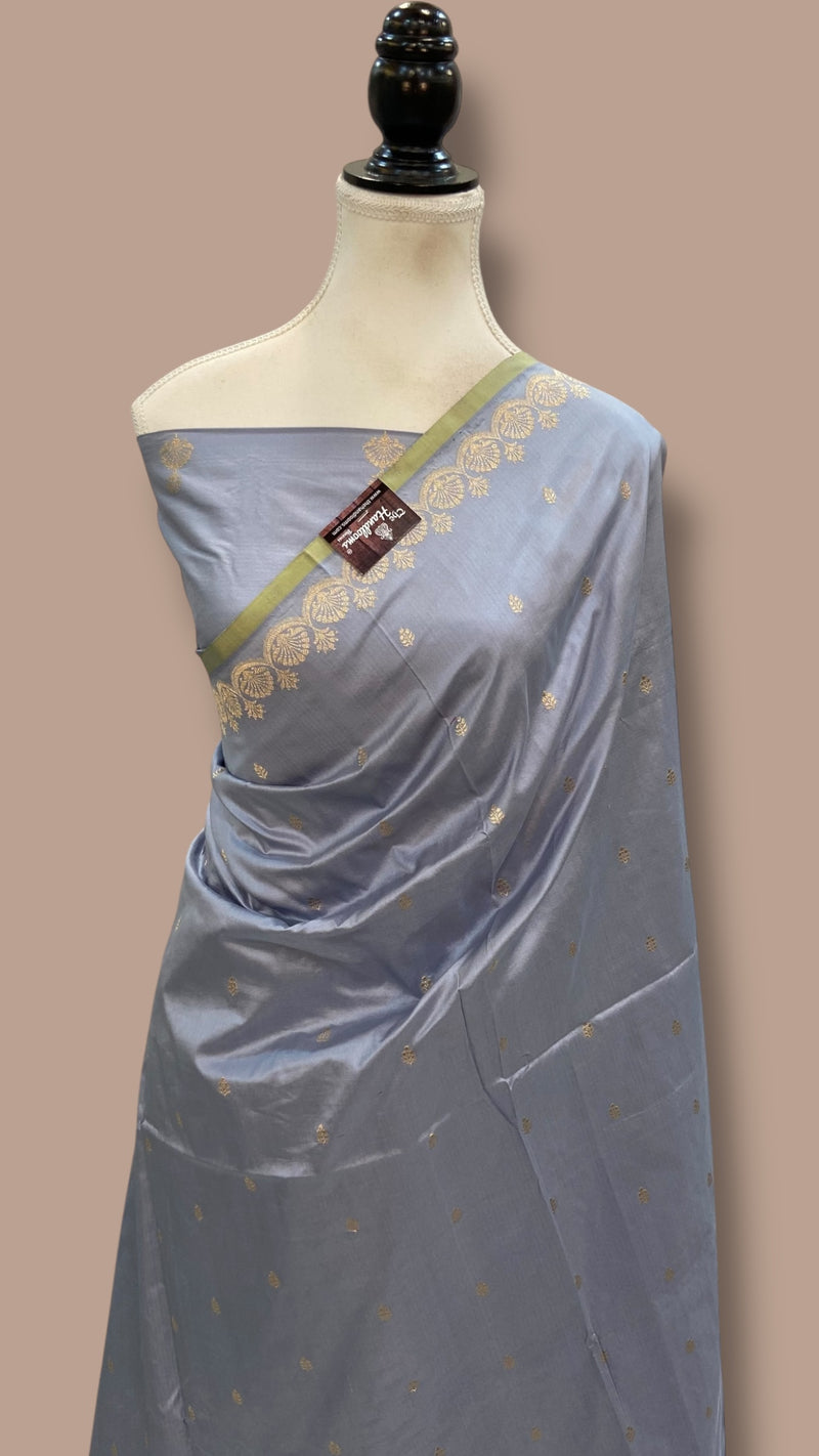 Pure Katan Silk Banarasi Handloom Saree - All Over Kadua Motifs - The Handlooms