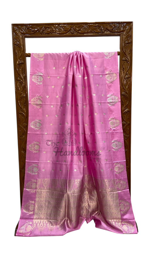 Pure Mango Silk Banarasi Handloom Saree All Over Kadua Motifs - The Handlooms