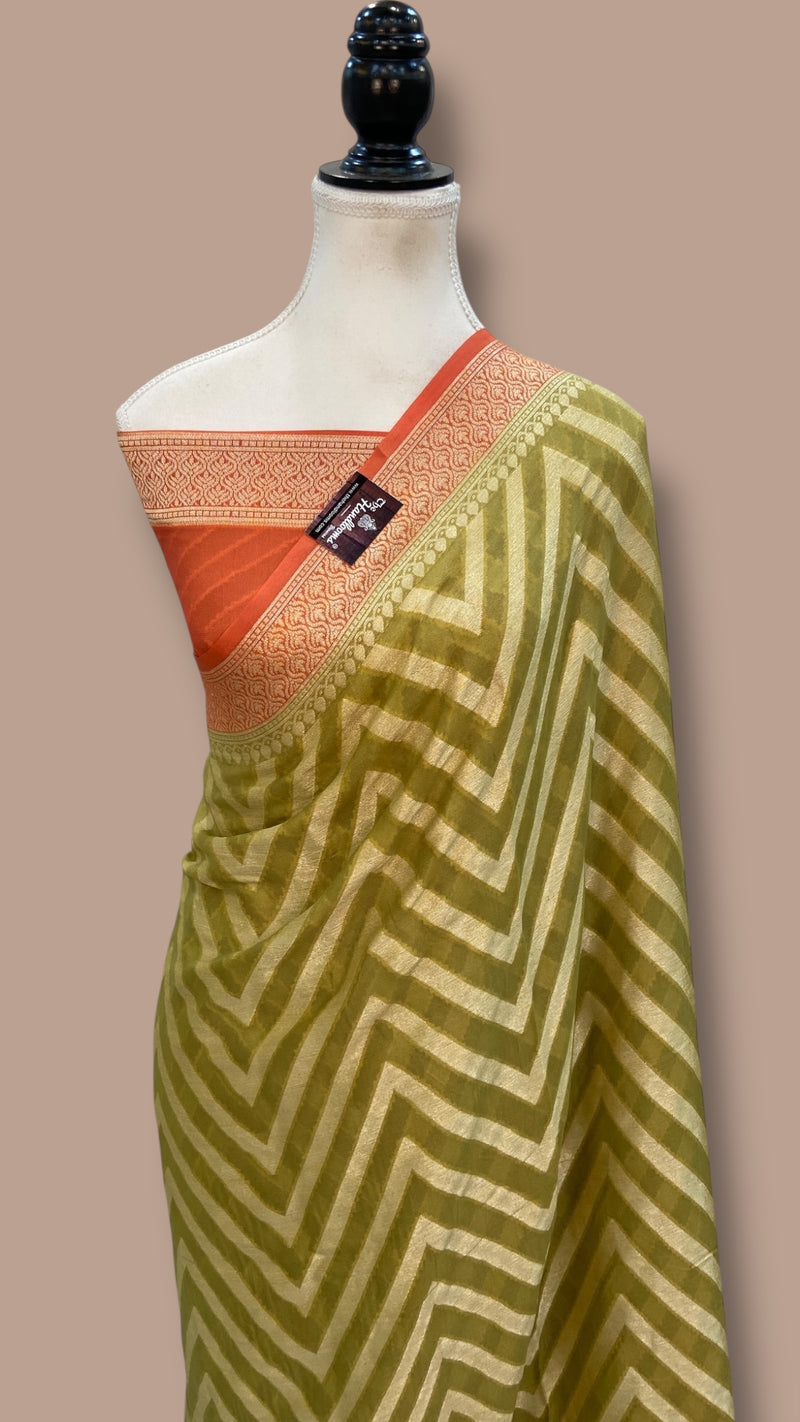 Pure Chiffon Khaddi Banarasi Saree - The Handlooms
