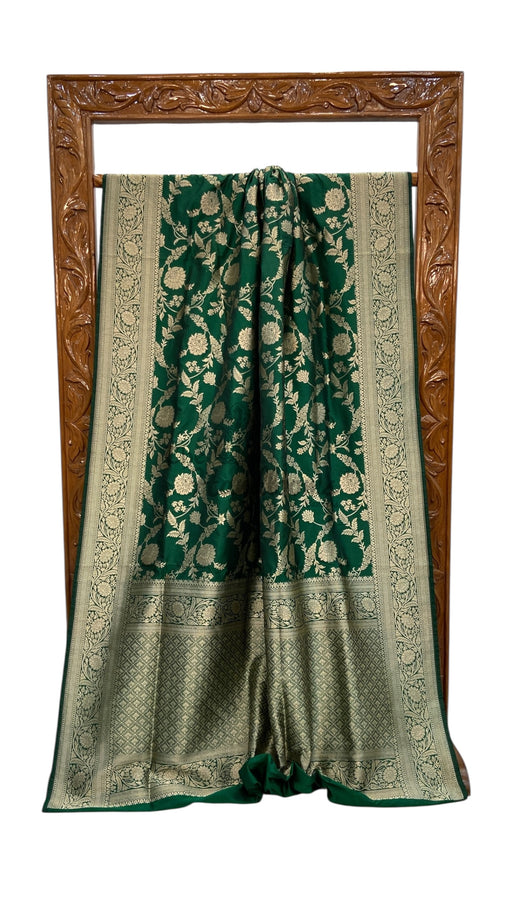 Pure Katan Silk Banarasi Handloom Saree - All Over Jaal Work - The Handlooms