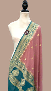 Pure Moonga Georgette Handloom Banarasi Dupatta - The Handlooms