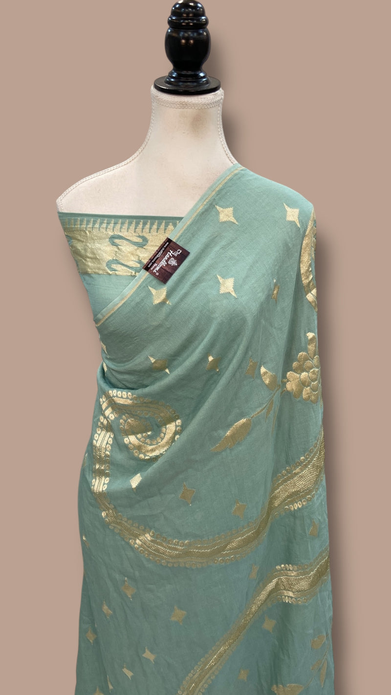 Moonga Georgette Handloom Banarasi Saree - The Handlooms