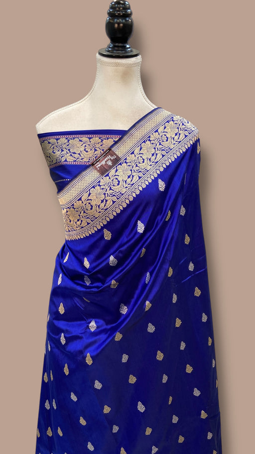 Pure Katan Silk Banarasi Handloom Saree - All Over Kadua Motifs - The Handlooms