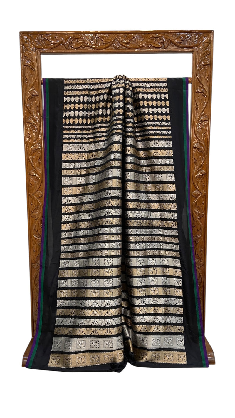 Nita Ambani Pure Katan Silk Banarasi Handloom Saree - All over Jaal work - With Meenakari - The Handlooms