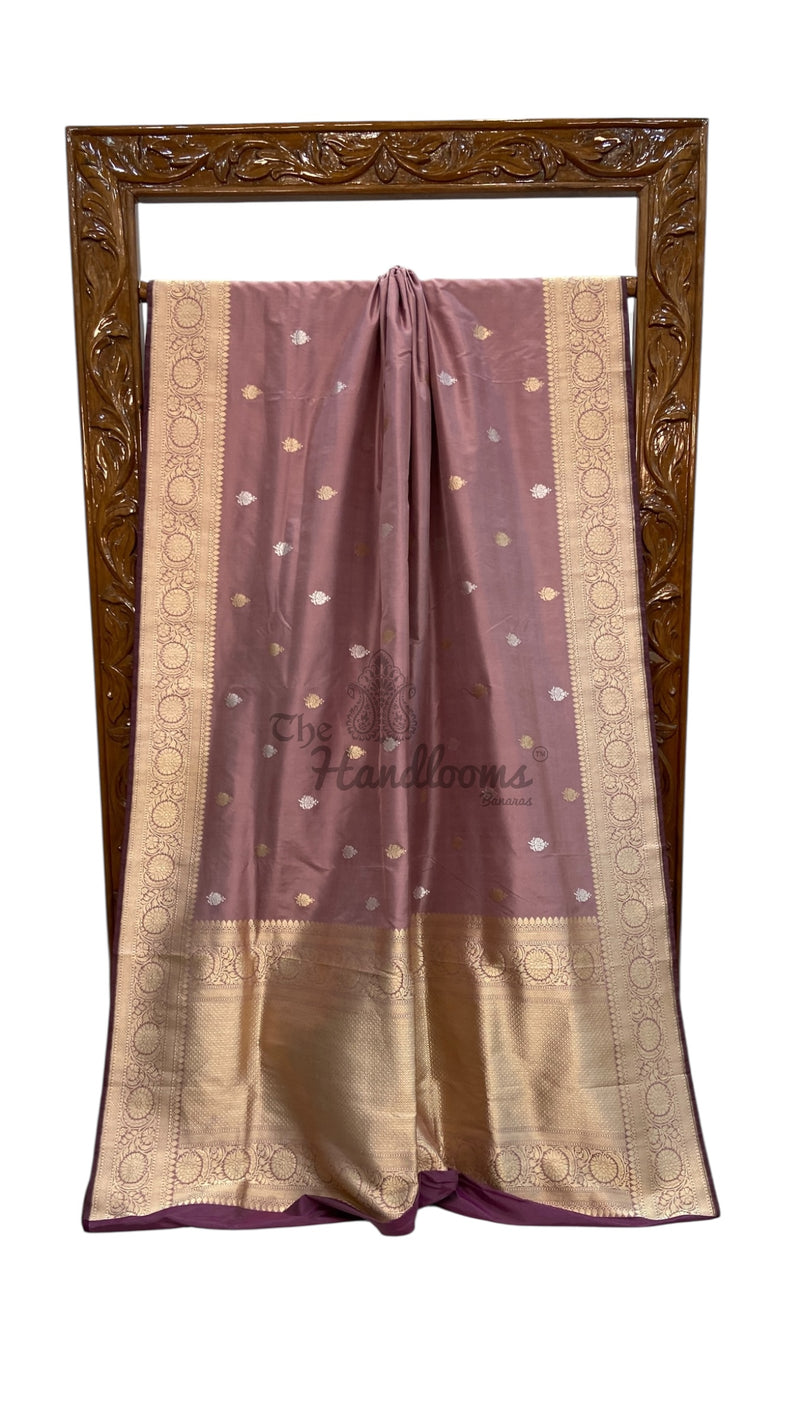 Pure Katan Silk Banarasi Handloom Saree - All Over Kadua Motifs - The Handlooms