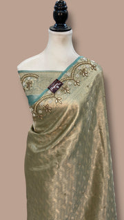 Pure Kora Tissue Handloom Banarasi Saree - Handwork - The Handlooms