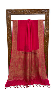 Pure Khaddi Crepe Georgette Handloom Banarasi Saree - The Handlooms