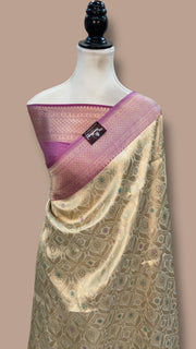 Ektara Pure Katan Silk Banarasi Handloom Saree - Tanchui Brocade Satan Border - The Handlooms