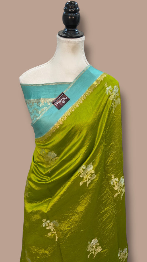 Pure Mango Silk Banarasi Handlokom Saree - The Handlooms