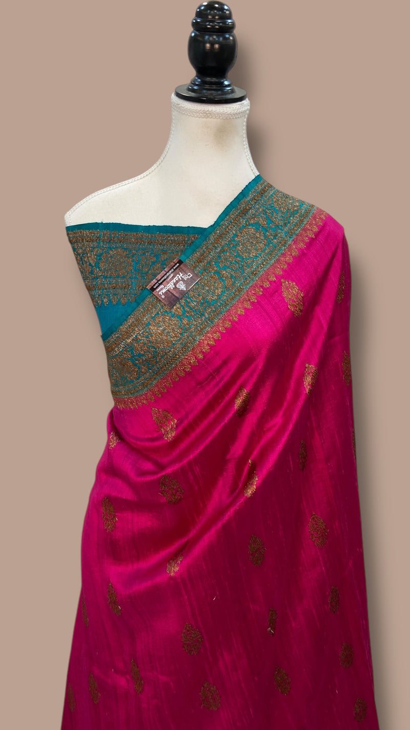 Pure Raw Silk Handloom Banarasi Saree - The Handlooms
