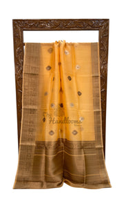 Pure Kora Handloom Banarasi Saree - All Over Sona Roopa Boota - The Handlooms