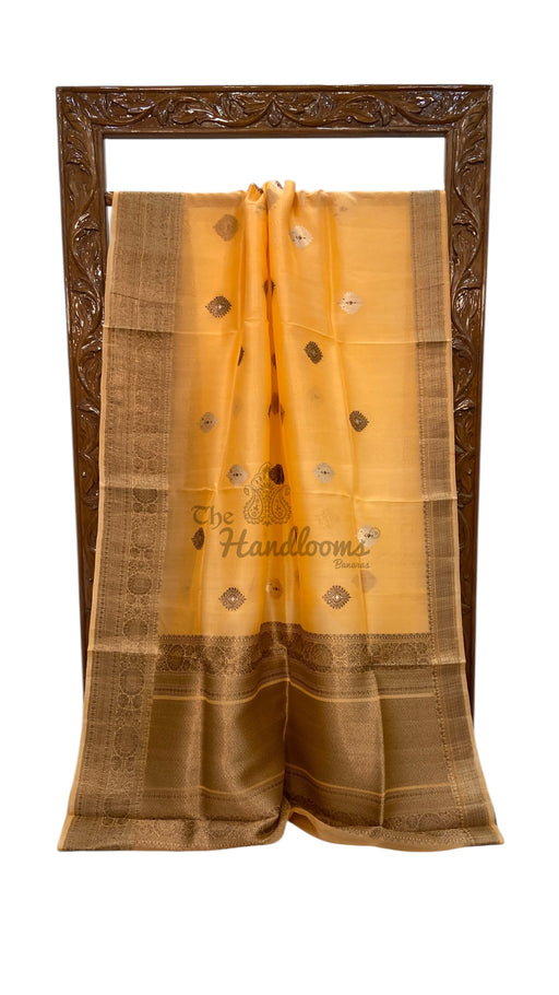Pure Kora Handloom Banarasi Saree - All Over Sona Roopa Boota - The Handlooms
