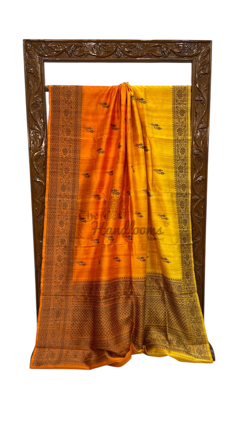 Pure Raw Silk Handloom Banarasi Saree - The Handlooms