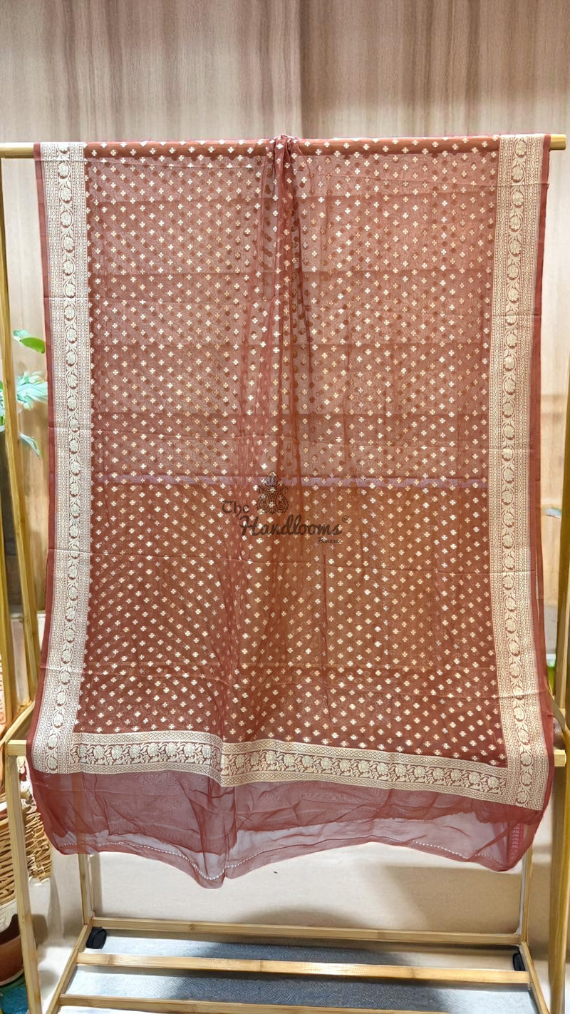Pure Khaddi Georgette Handloom Dupatta - The Handlooms