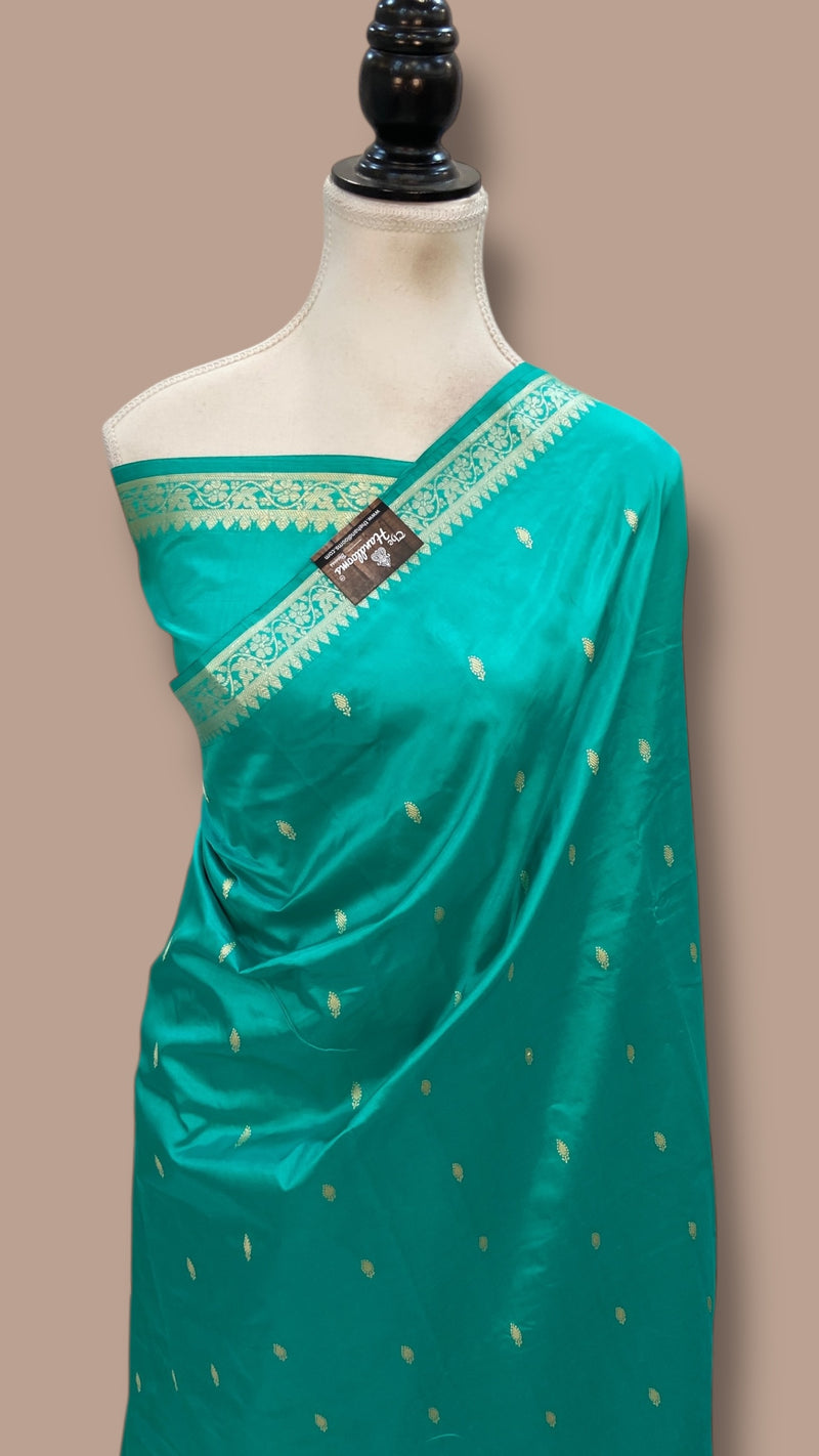 Pure Katan Silk Reshmi Zari Banarasi Handloom Saree - The Handlooms