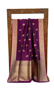 Pure Katan Silk Banarasi Handloom Saree - All over Jaal Work With Meenakari - The Handlooms