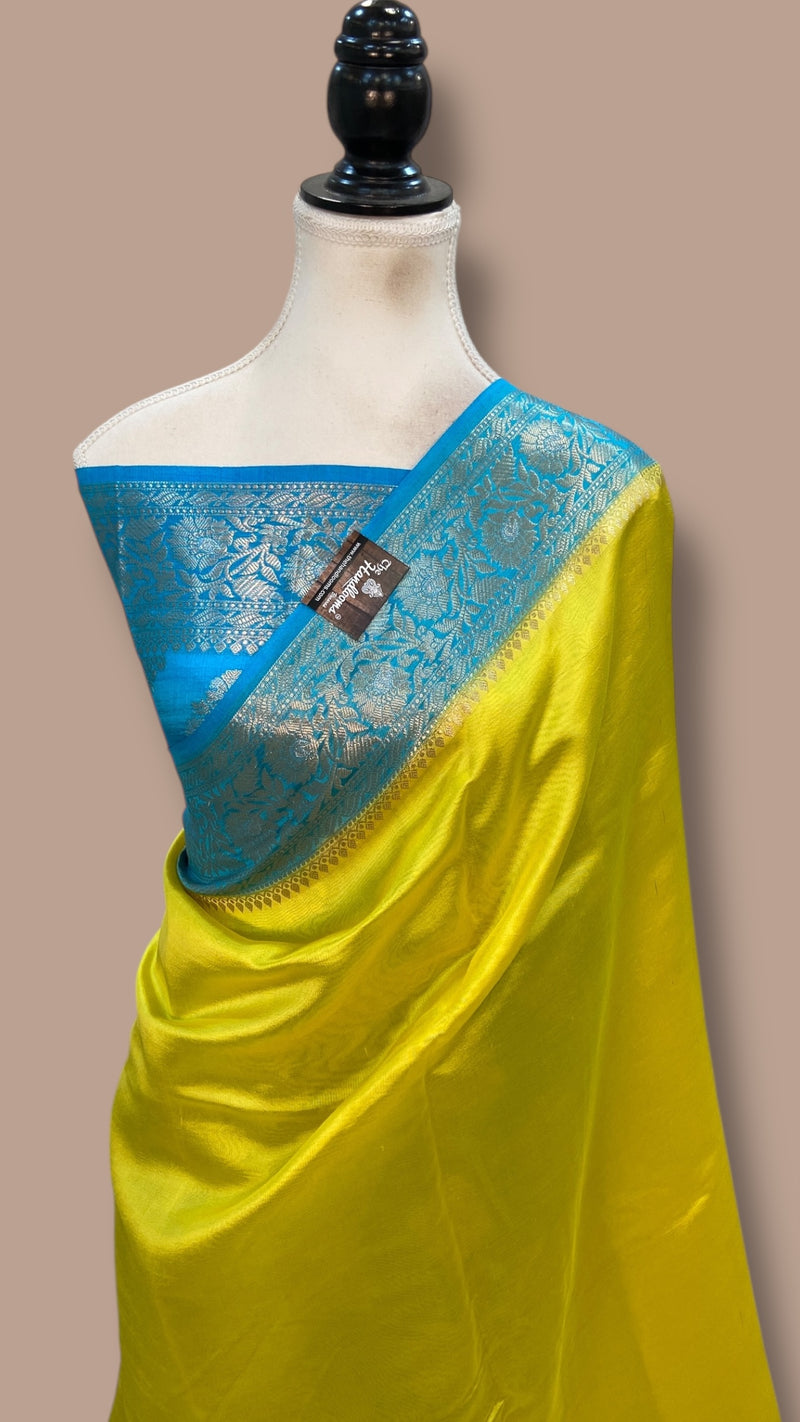 Pure Mango Silk Banarasi Handloom Saree - The Handlooms