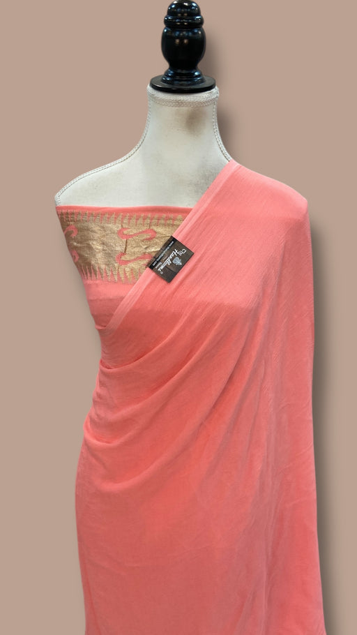 Khaddi Georgette Handloom Banarasi Saree - The Handlooms
