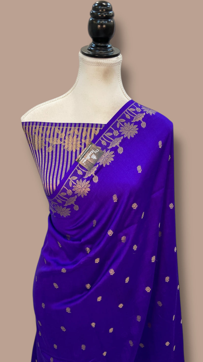 Moonga Georgette Handloom Banarasi Saree - The Handlooms