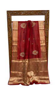 Pure Kora Tissue Handloom Banarasi Saree - Handwork - The Handlooms