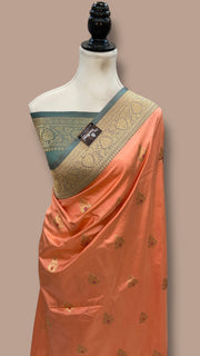Pure Katan Silk Banarasi Handloom Saree - All Over Kadua Motifs - The Handlooms
