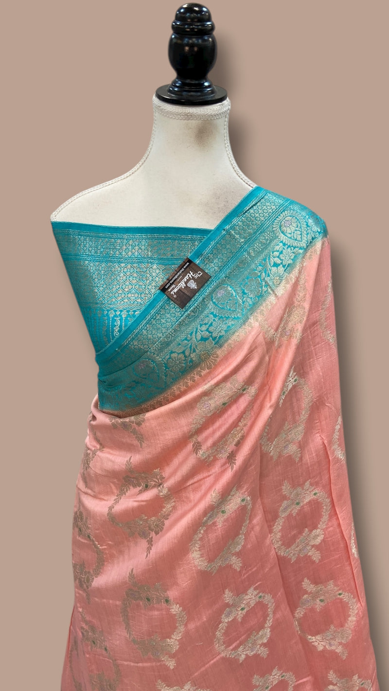 Pure Chiniya Silk Handloom Banarasi Saree - The Handlooms