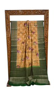 Pure Chiniya Silk Handloom Banarasi Saree Digital Print - The Handlooms