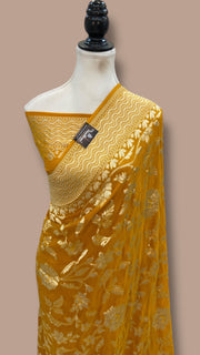 Khaddi Georgette Handloom Banarasi Saree - The Handlooms