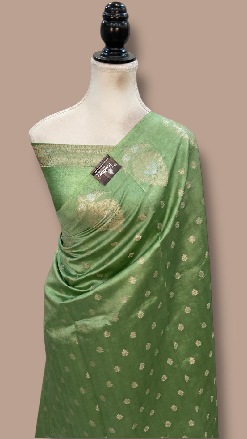 Pure Mango Silk Banarasi Handlokom Saree