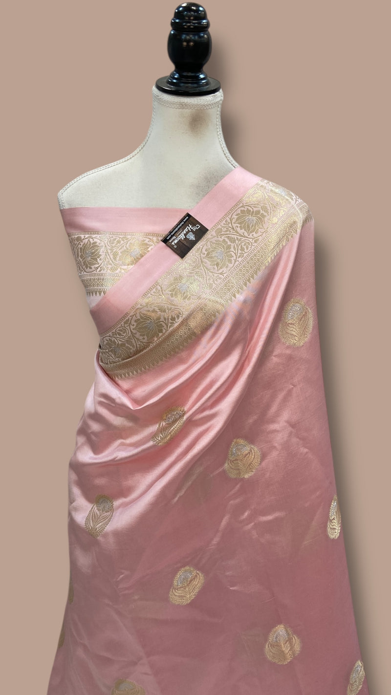 Pure Mango Silk Banarasi Handlokom Saree