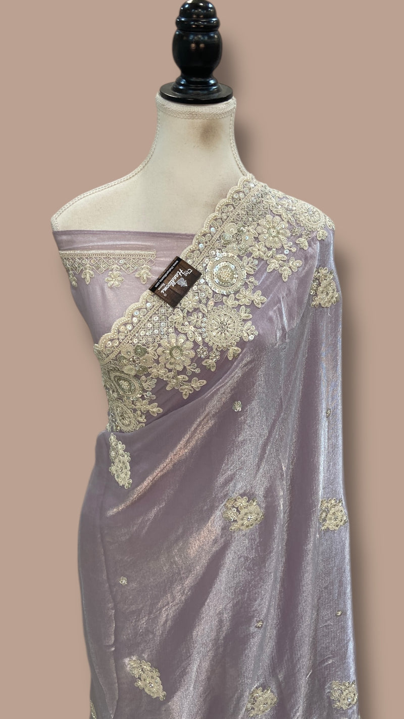 Tissue Silk Banarasi Saree With Handwork