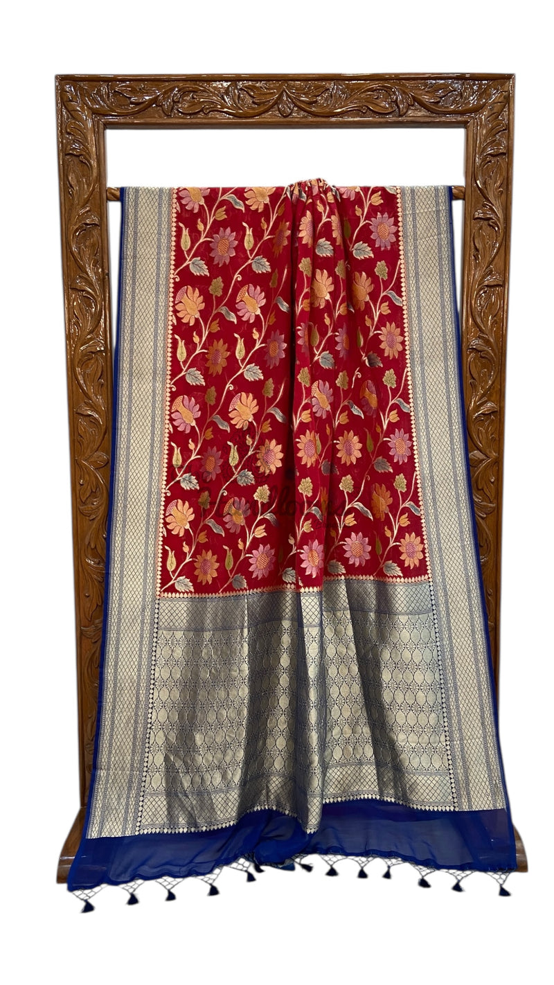 Khaddi Georgette Handloom Banarasi Saree