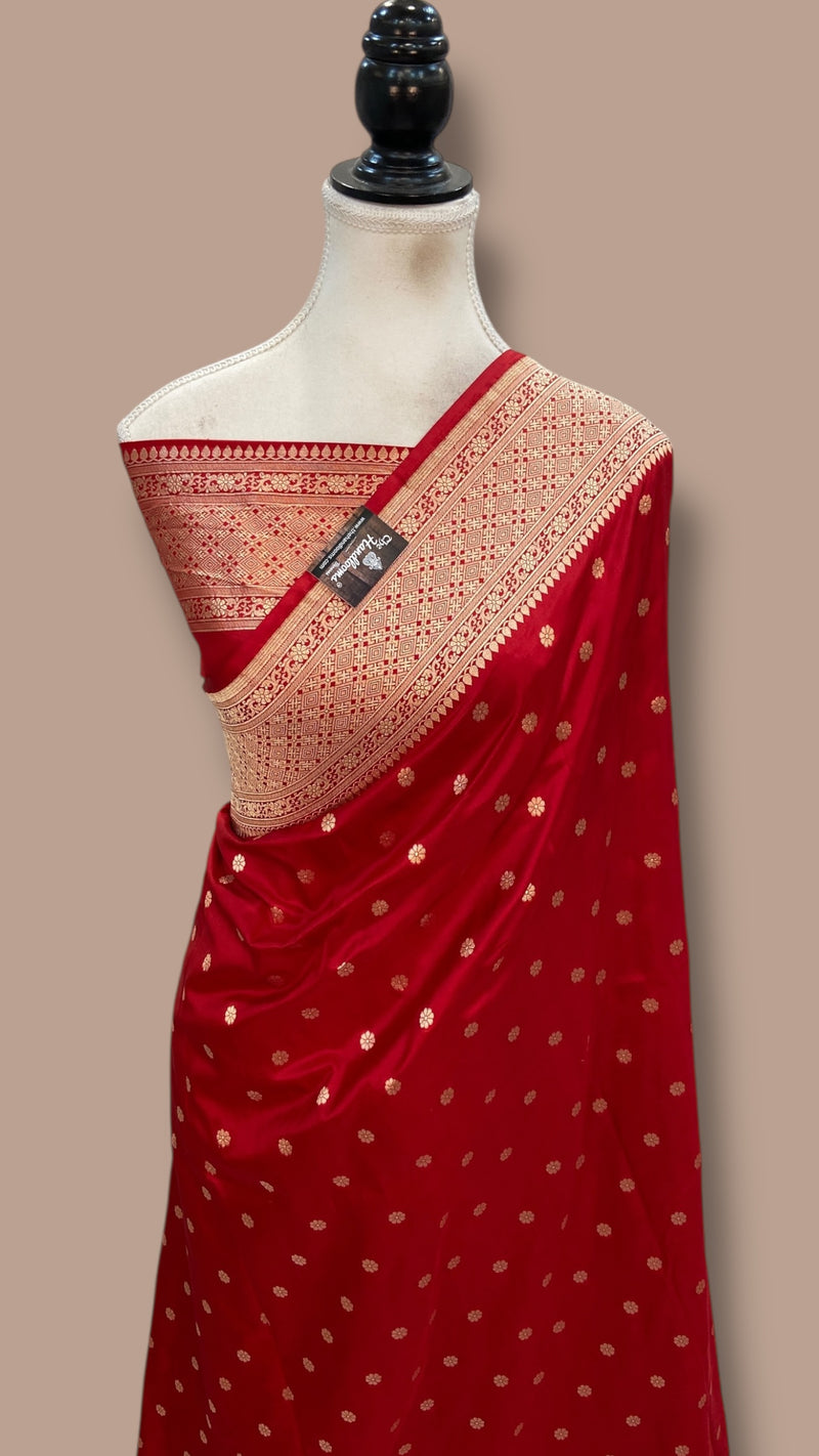 Pure Katan Silk Banarasi Handloom Saree - All Over Motifs